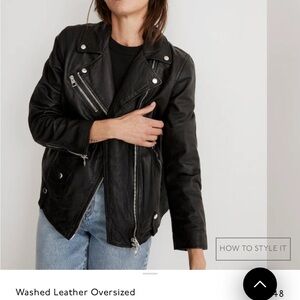 Madewell Black Leather Biker Jacket